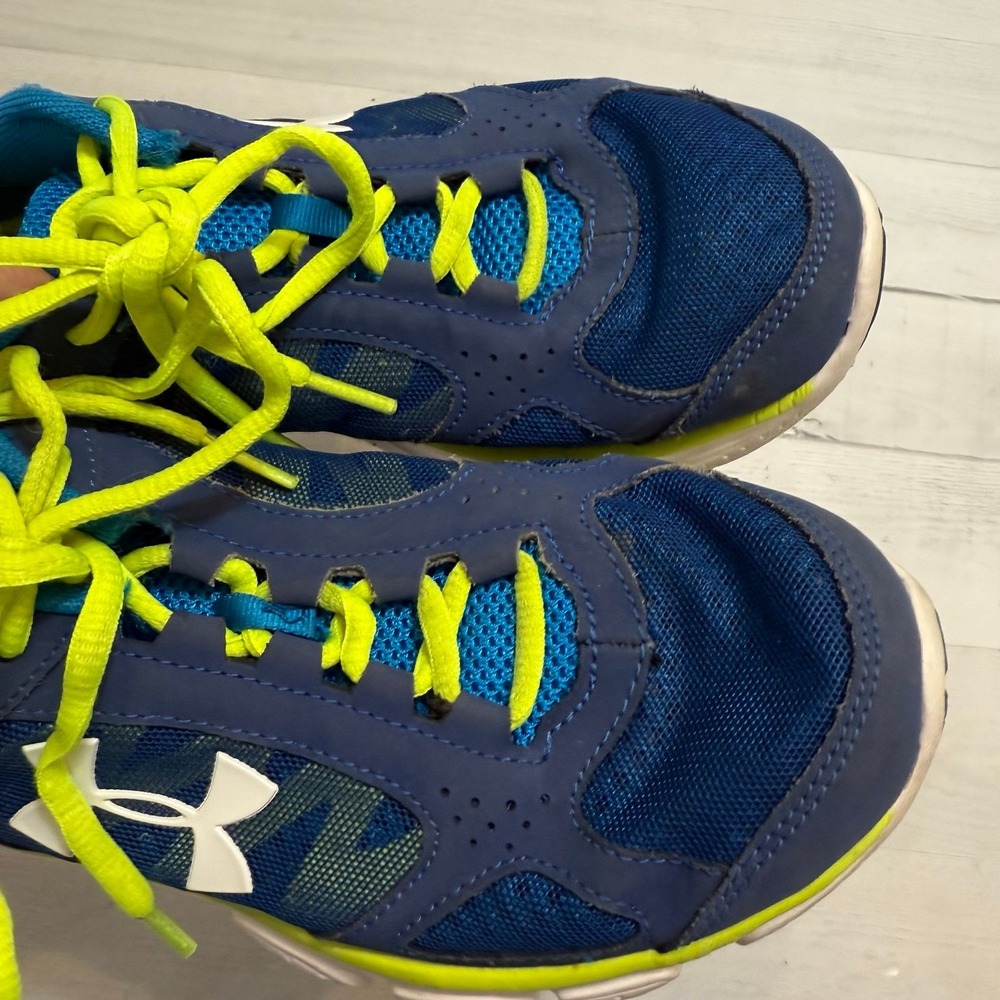 Under armour kids blue yellow athletic‎ running shoes big kids size 5 - Picture 11 of 11